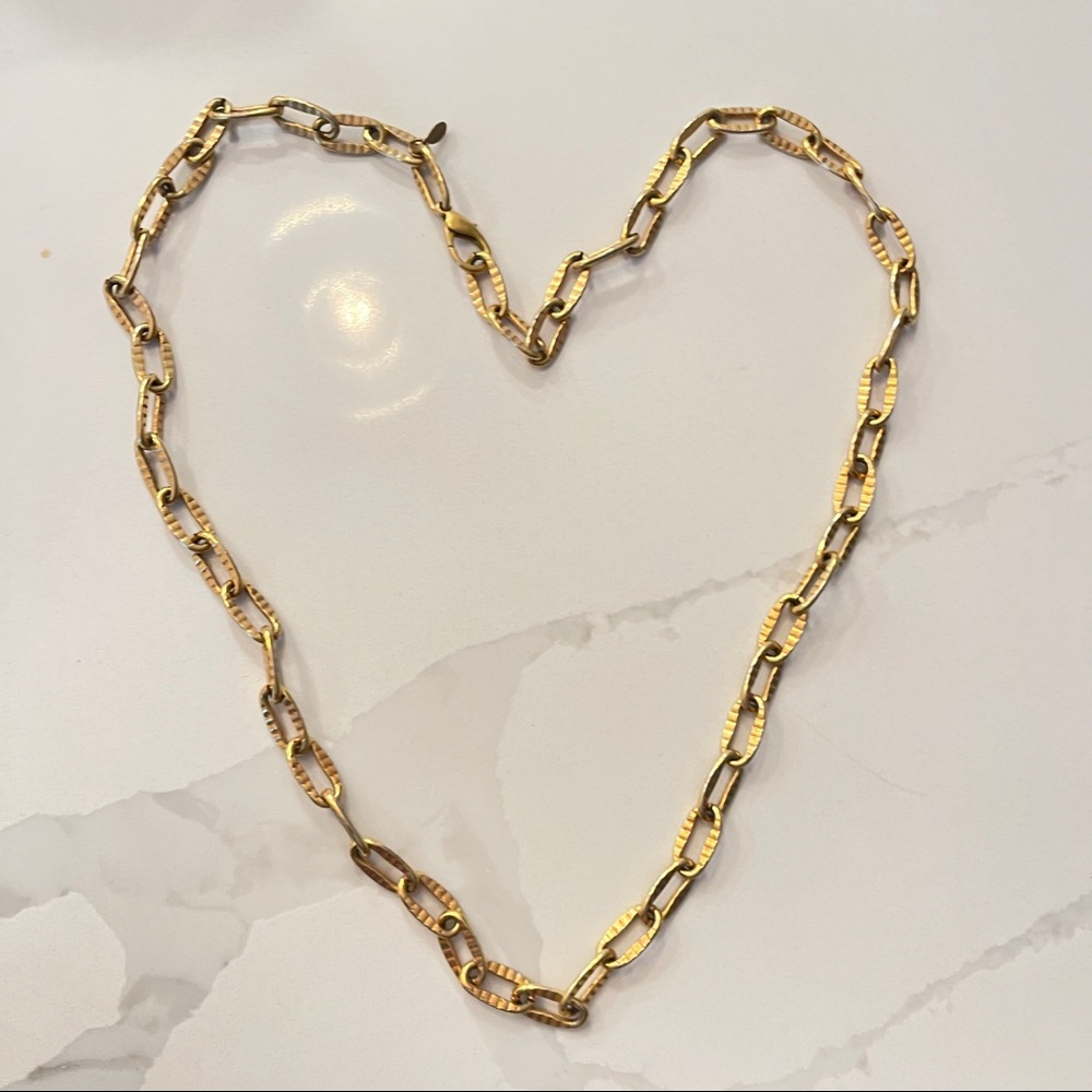 VINTAGE KATE HINES designer paper clip necklace 18”